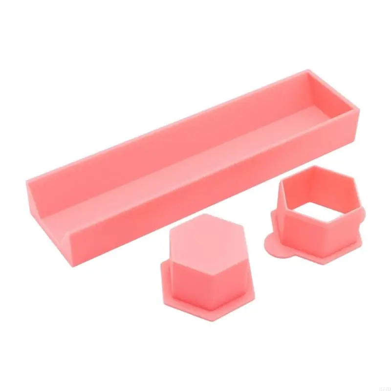 3D Printed Baking Molds Set Hexagon Cake Cutter and Pusher With Storage Tray For DIY Cookie Cakes And Dessert Making 37JD