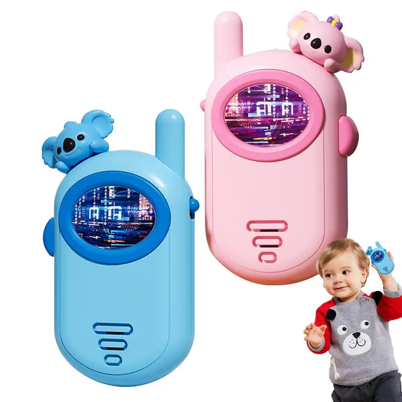 Mainan hadiah Radio desain kartun Koala Walkie talkie perempuan 3 KMs rentang mudah digunakan tahan lama baterai portabel dioperasikan mainan lucu