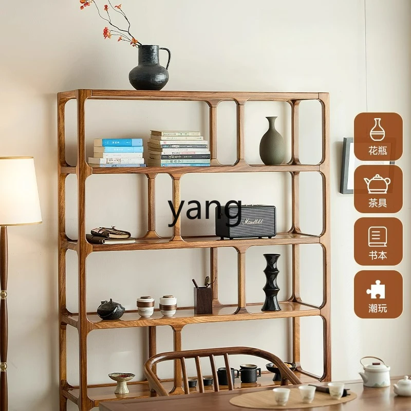 lmm  Nordic Solid Wood Bookshelf Living Room Multi-layer Storage Rack Floor-standing Freestanding Combination Display Rack