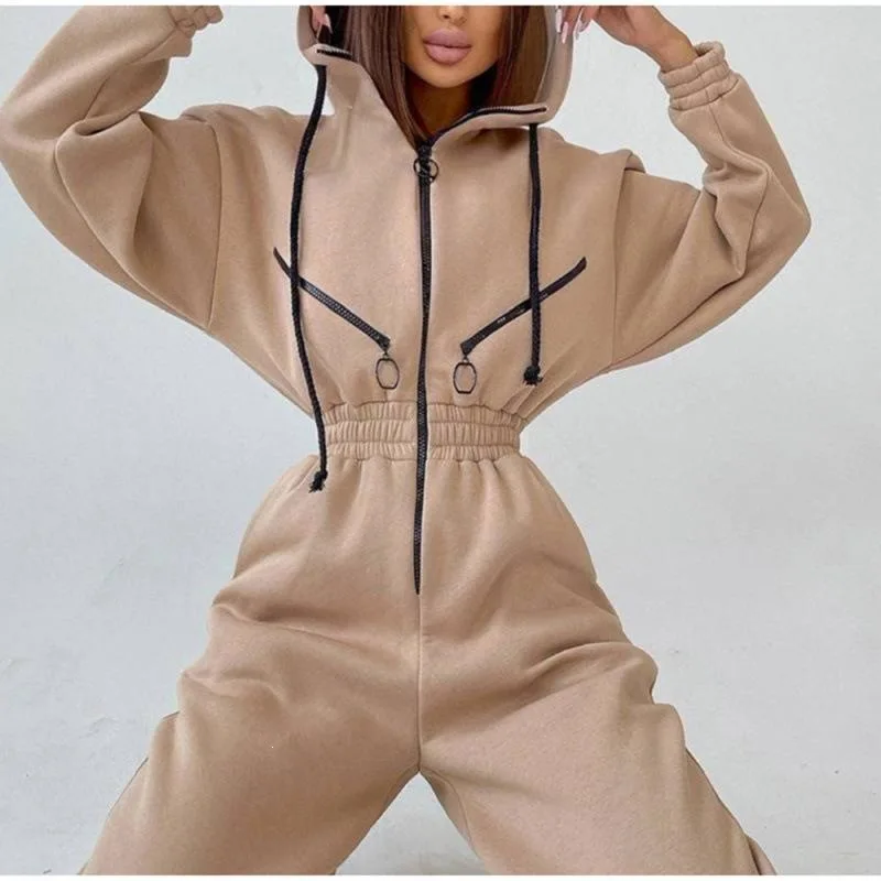 

Women's Sporty Hooded Jumpsuit Fashionable All-in-One Suit for Summer Season Comfortable Casual Outfit without Brand