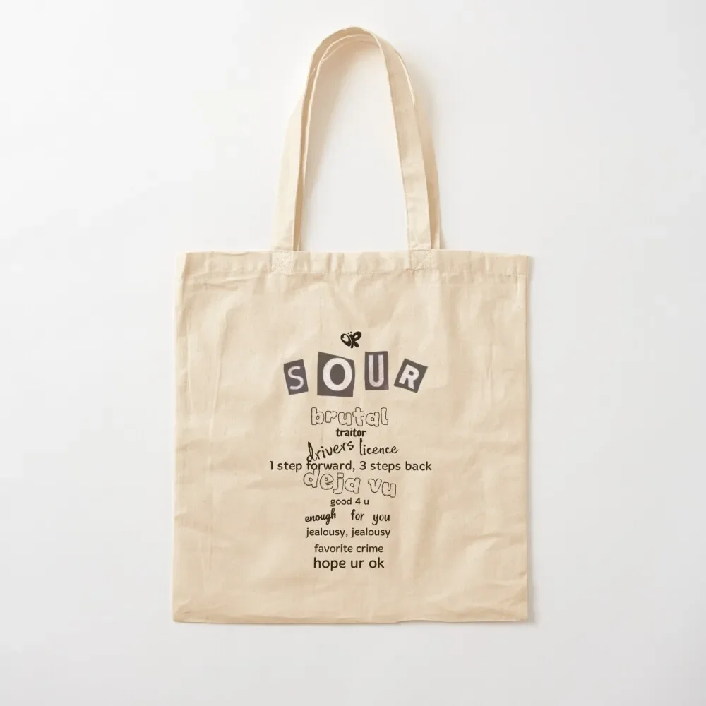 

SOUR track list Tote Bag hand bags reusable shopping bag Tote Bag