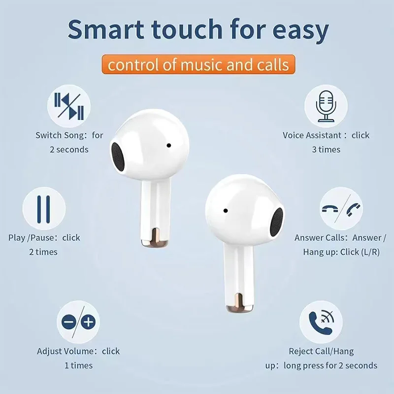 Bluetooth5.2 Headphones TWS J97 Wireless Earphones LED Digital Display Touch Control Headset For Android iOS Game Sport Earbuds
