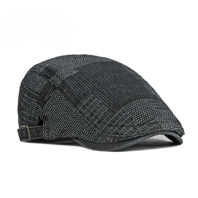 Washed Denim Beret for Men and Women British Casual Painter Forward Hat Daily Commuting