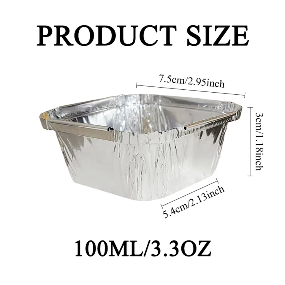 50/100PCS Disposable Aluminum Foil Trays Square Food Containers Baking Pans for Oven BBQ Kitchen Catering Takeaway