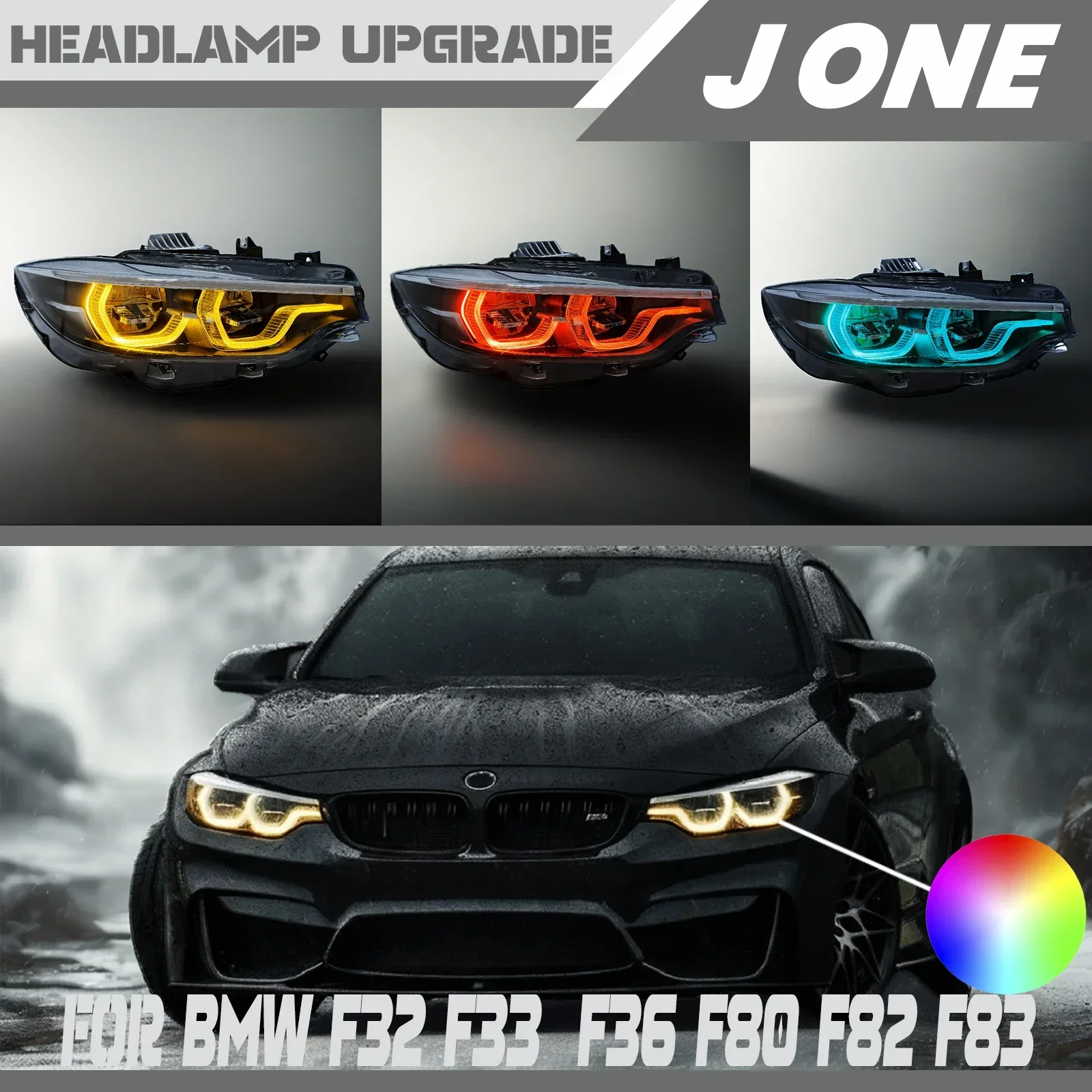

Для BMW 4 серии M3 M4 F32 F33 F36 F80 F82 F83 (2012-2019) RGB DRL блок фар, совместим с 418 420 425 428 430 435 440