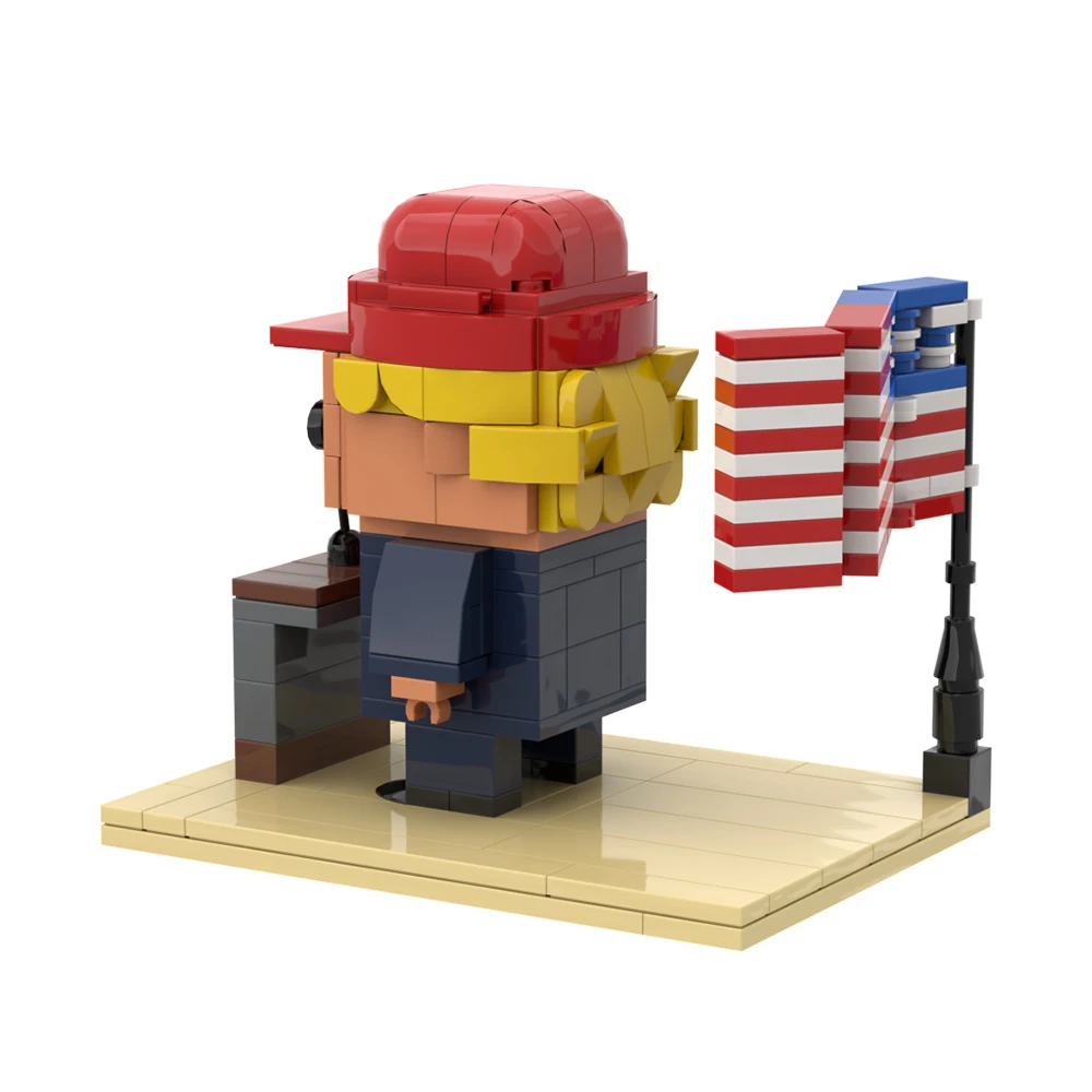 Gobricks MOC Trump Building Blocks Modello Presidential Cartoon Giocattoli fai da te Regalo