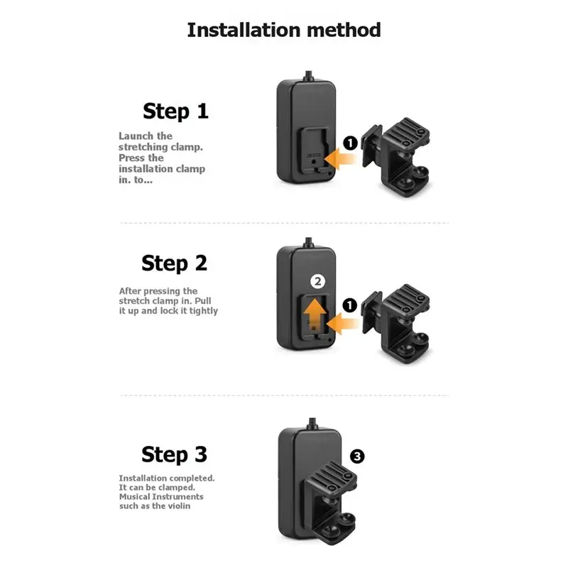 A72U 2.4G Wireless Violin Microphone System Clips over Instrument Receiver Transmitter 2.4G 30 Meters Clear Sound