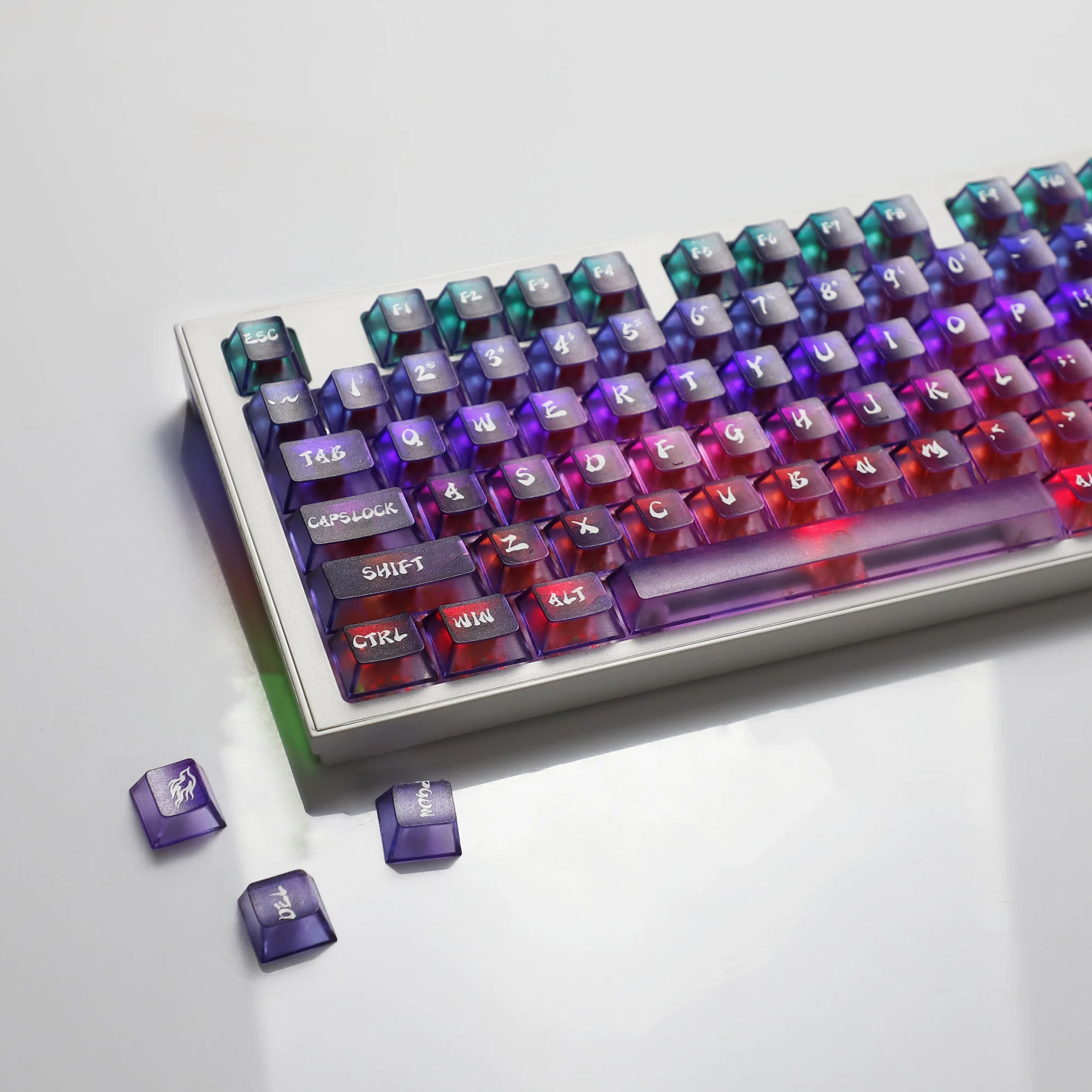 YMDK 119 مفاتيح ستار ماتي PC تألق من خلال أغطية مفاتيح ملف تعريف الكرز للوحة المفاتيح الميكانيكية 61/64/68/84/87/98/104/108 MX #6