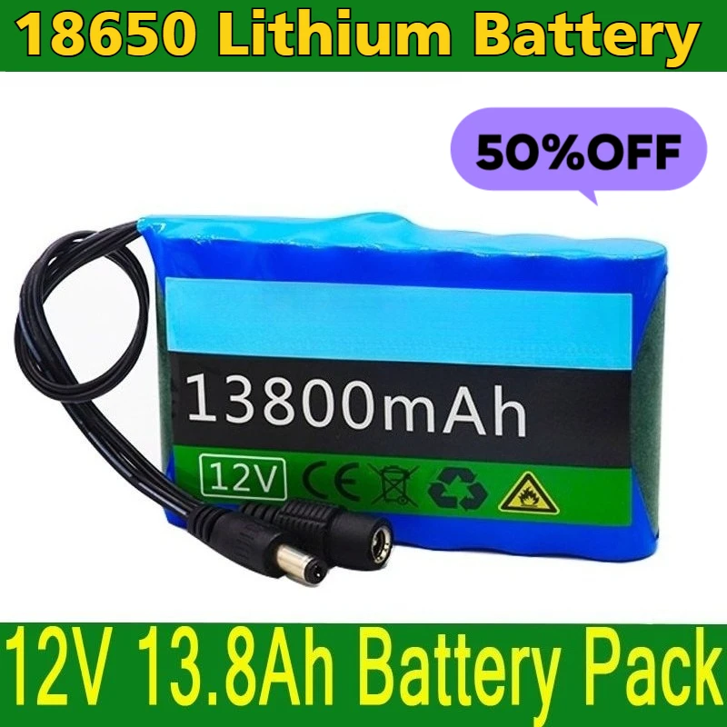 

18650 Lithium Battery 3S2P 12V 13800mAh Rechargeable Lithium Battery Pack with Battery Management System and Charging Function