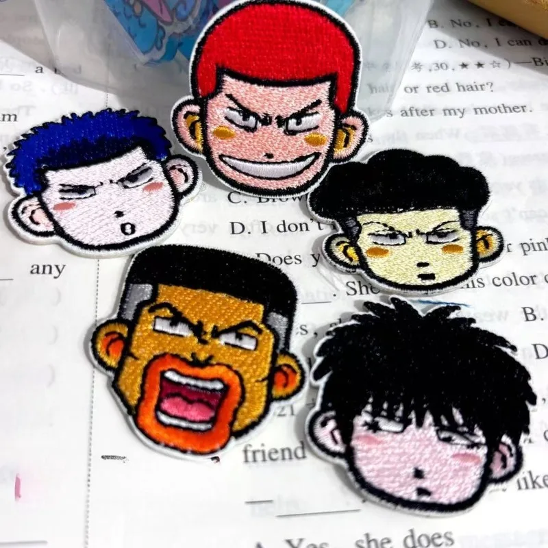 جديد سلام دنك 5 قطعة أنيمي لطيف Xiangbei Wuhu Sakuragi Hanao الكرتون المطرزة الملابس التصحيح التطريز القماش التصحيح بالجملة