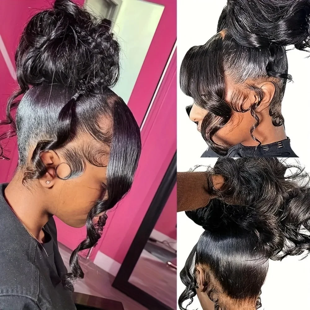 360 HD الدانتيل شعر مستعار أمامي شعر الإنسان 250% كثافة الجسم موجة شفافة الدانتيل الباروكة الأمامية قبل قطعها الشعر كامل شعري الباروكات الطبيعية