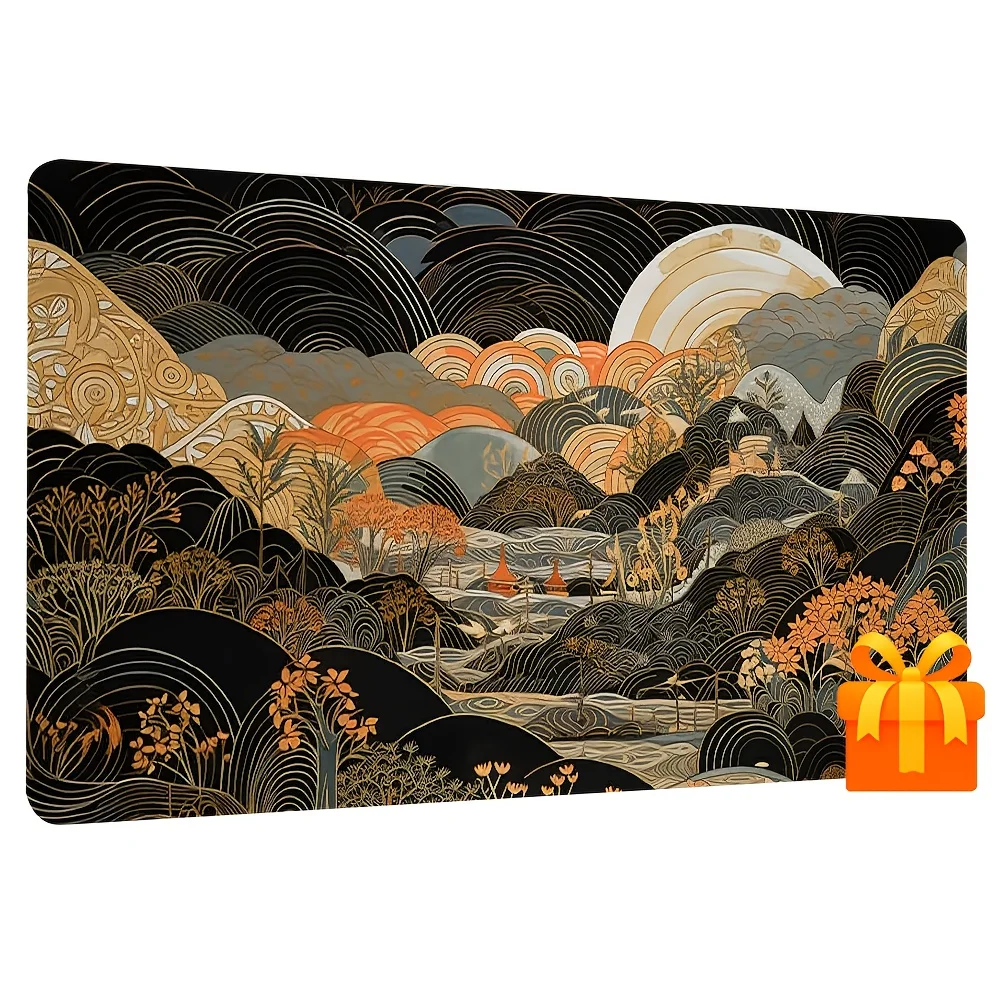 Japanese abstract art game mat, specially designed for card games, suitable for trading card games and tabletop games TCG