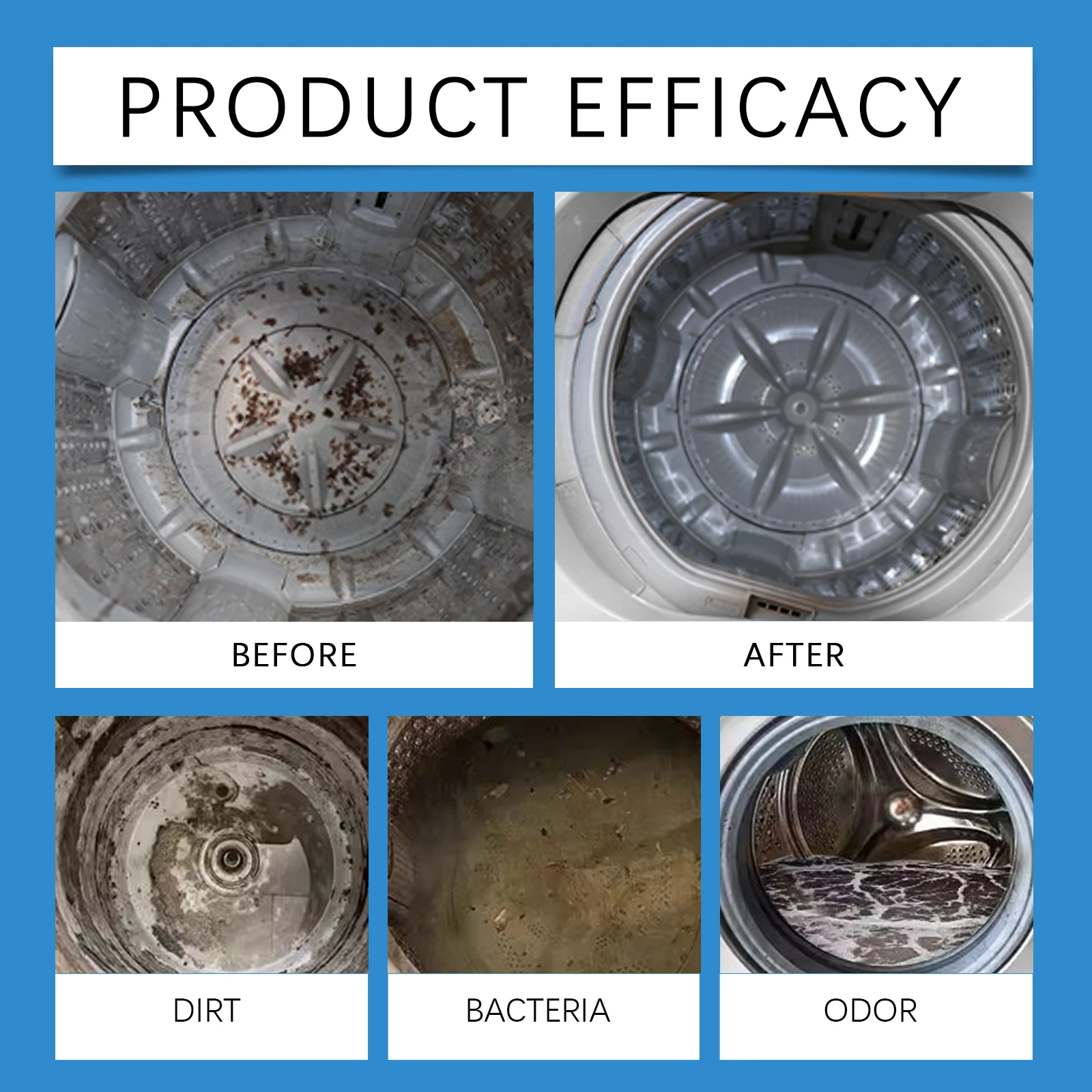 Washing Machine Cleaner Effervescent Deep Clean Dirt Remover Deodorizer Powder Detergent Remover for Household Drum Washing Mach