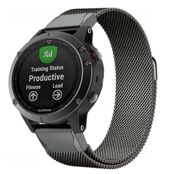 22mm 26mm Magnetic Strap For Garmin Fenix 8 47mm 51mm Watchband For Garmin Fenix7 6 5 5X Plus 6X 7X Pro Quick Fit Metal Bracelet