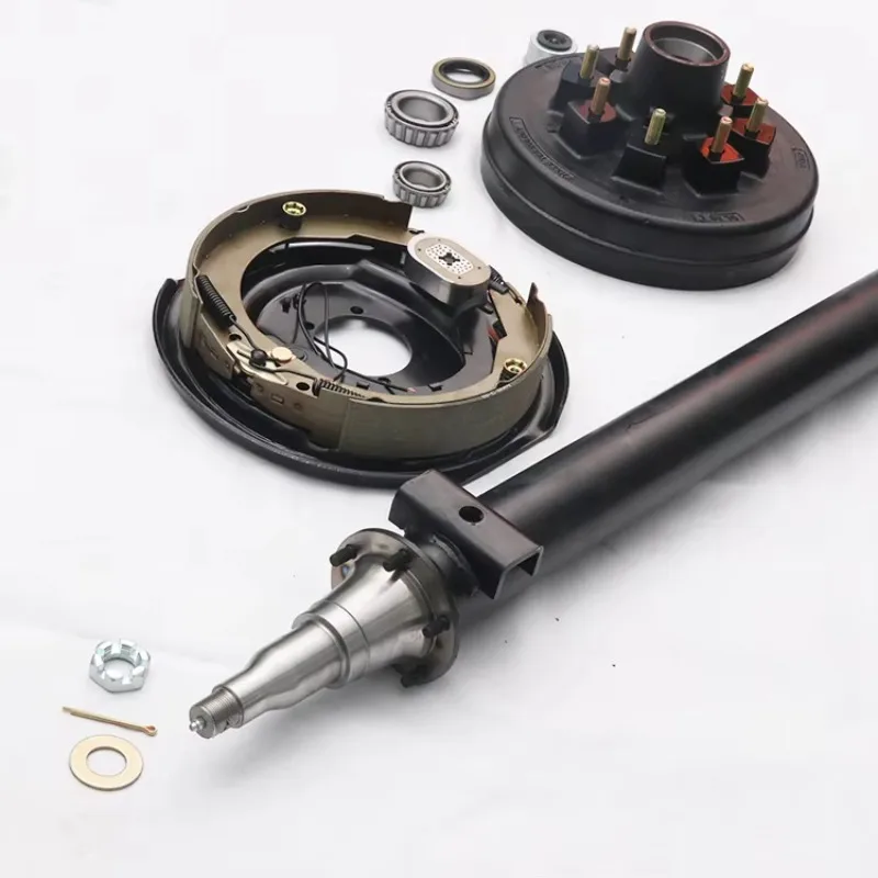 Source Factory 7000 LBS 12 Inch Drum Braked Axle Assembly For America Type Trailer
