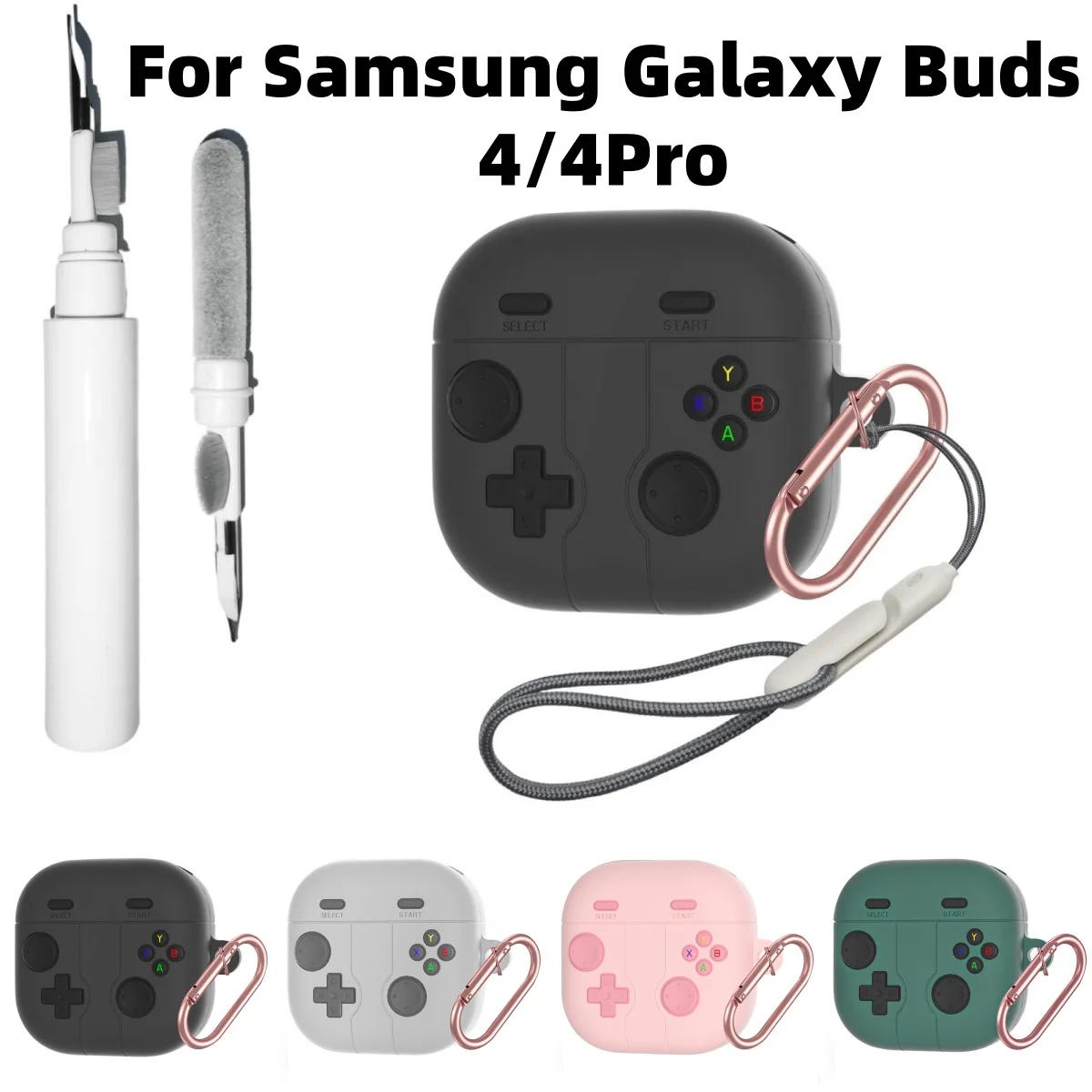 (2026) Cute Case For Samsung Galaxy Buds 4 Pro/Galaxy Buds 4 with Cleaning Kit & Lanyard Funny Game Case For Galaxy Buds 4/4 Pro