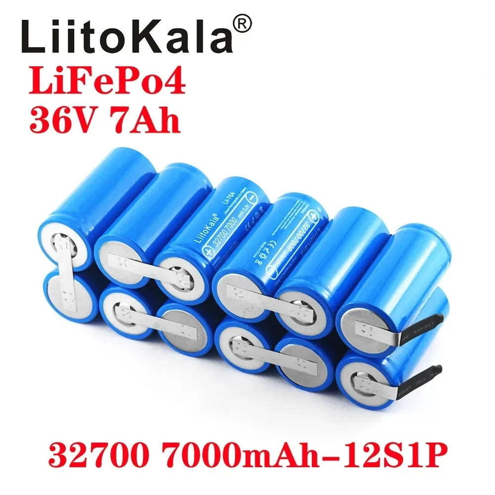 LiitoKala 12V 24V 36V 7Ah 32700 7000mAh lii-70A LiFePO4 Battery 35A Continuous Discharge Maximum 55A High power battery DIY