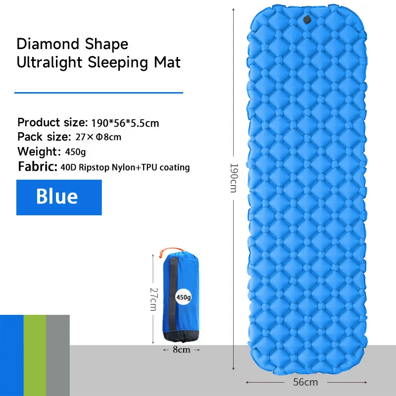 40DNylon Self Inflating Sleeping Pad for Camping Mattress TPU Air Mattress Waterproof Camping Mat Ultralight Inflatable Mattress