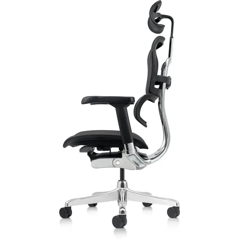 High Back Black Mesh Office Chair with Adjustable and Flexible Lumbar Support –  Seat Slider, Armrests, and Height Adjustment