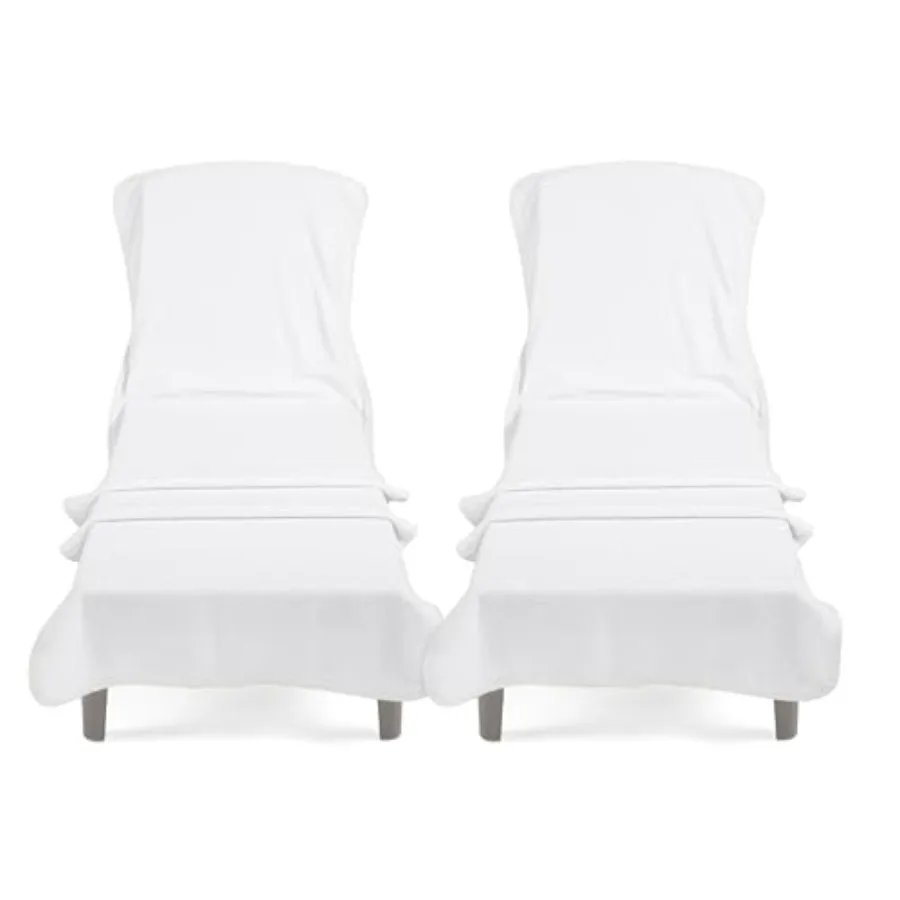

Lounge Chair Towels with Pocket 3 * 86" Inch Pool Chair Towels Soft and Absorbent Chaise Lounge Towels for Pool 2 Piece