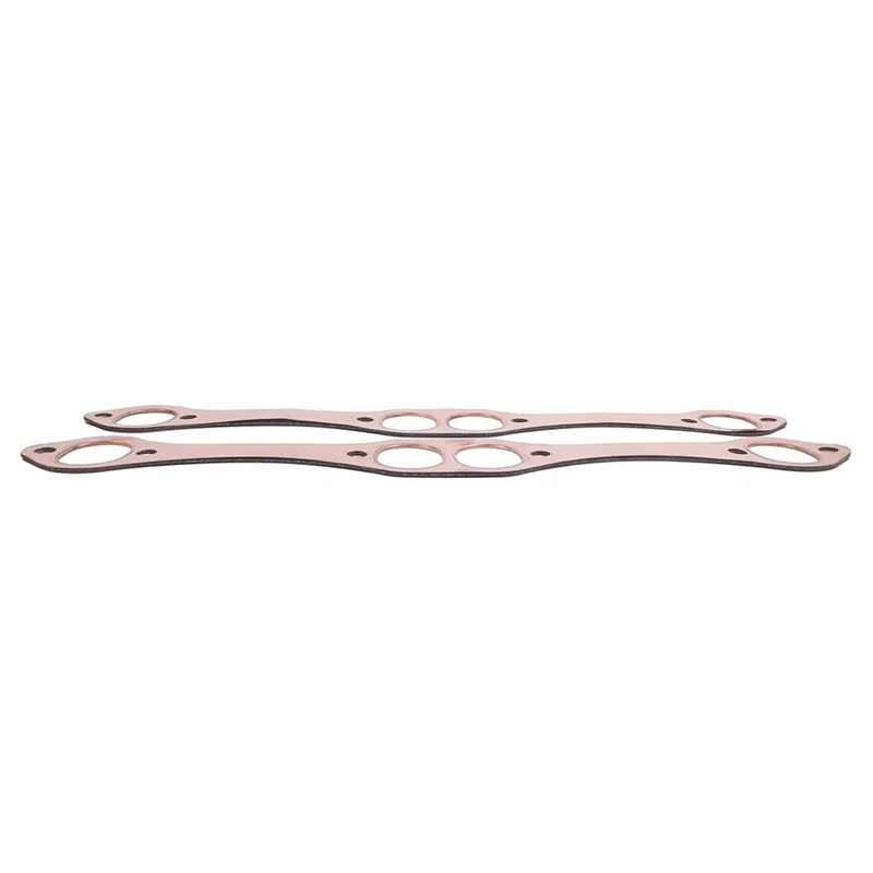 Car Oval Port Copper Exhaust Pipe Gaskets Engines Gaskets PH306 For Chevy SBC 327 305 383 Parts