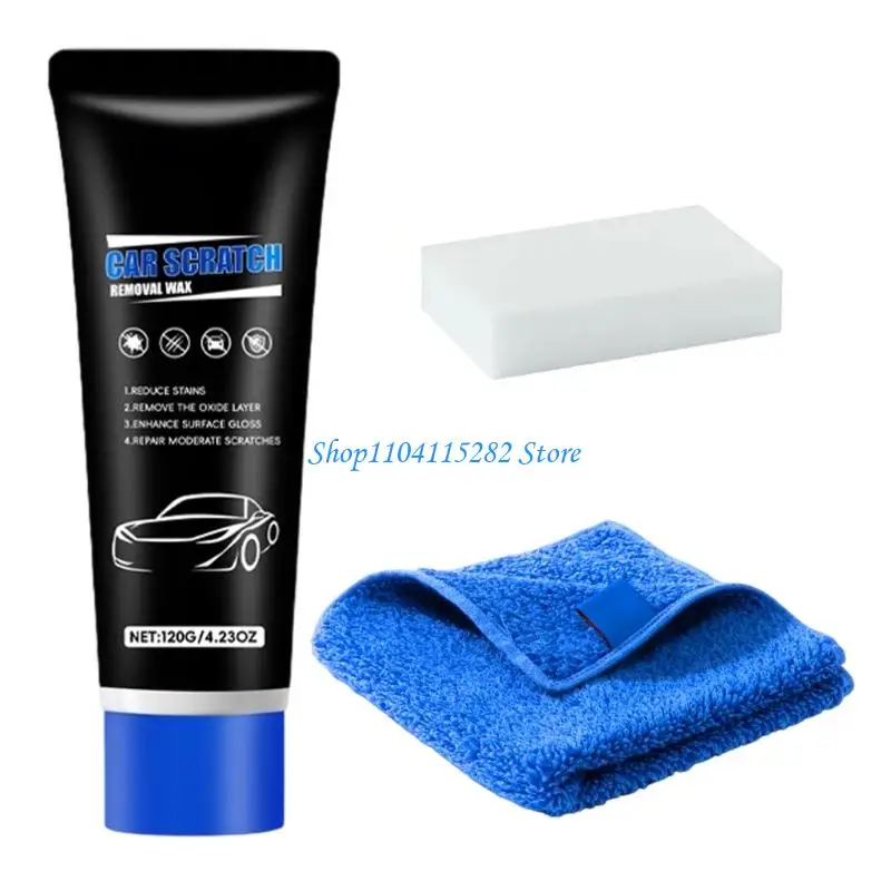

Car Scratch Repair Wax Car Surfaces Paint Restorer 120G/4.23oz Car Scratches Remover Polishing Wax with Wipe and Sponge