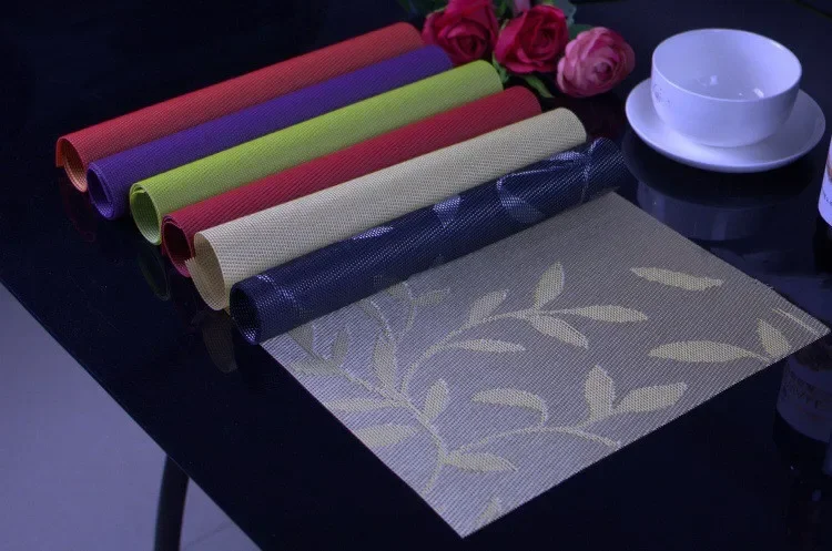 طاولة طعام حصيرة سطح المكتب الديكور المنزل الطعام لوحة حصيرة زهرة تصاميم البلاستيكية التجفيف السريع المفارش الوقايات OK 1072