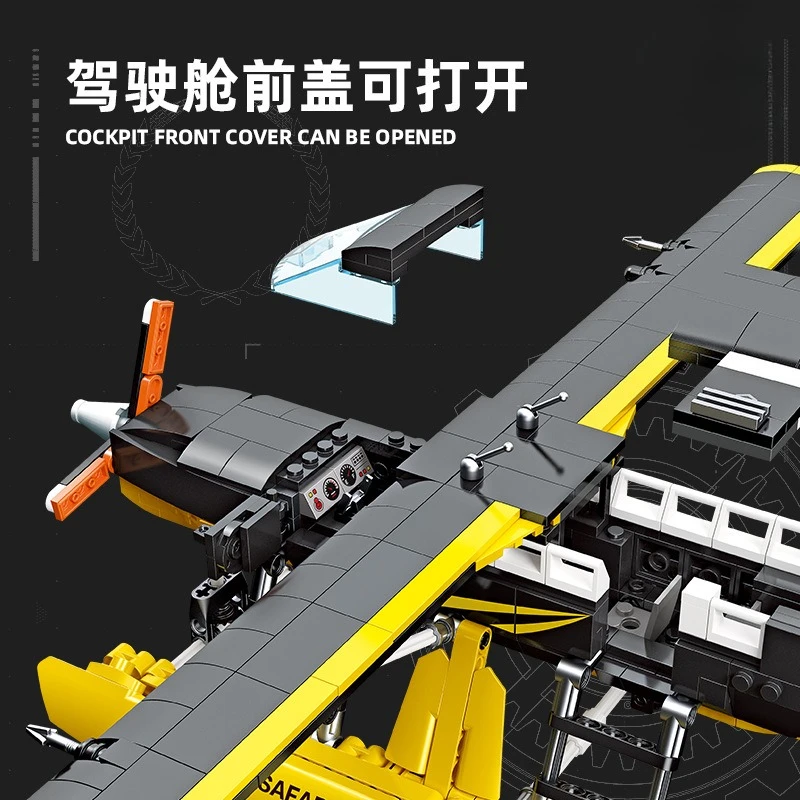 JJ9172 Blocchi di costruzione di modello di aereo - Kit modello di assemblaggio di giocattoli educativi per piccole particelle per bambini