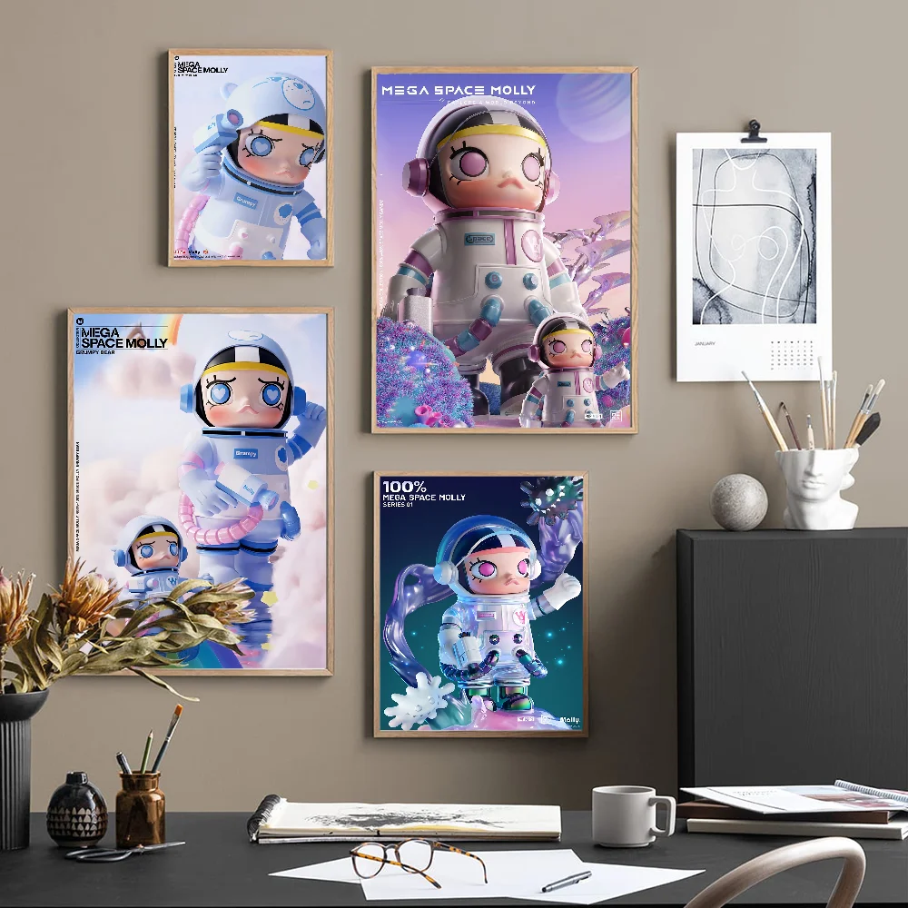 Cute M-Mega Space M-Molly Classic Anime Poster Waterproof Paper Sticker Coffee House Bar Room Wall Decor