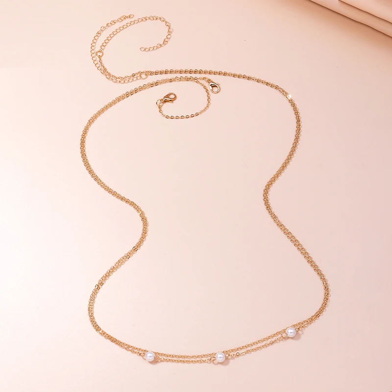 Aihua Goldfarbene Perlen-Taillenkette Bauchkette Sommer Strand Sexy Körperschmuck für Frauen Mädchen Party-Schmuck – Detail 5