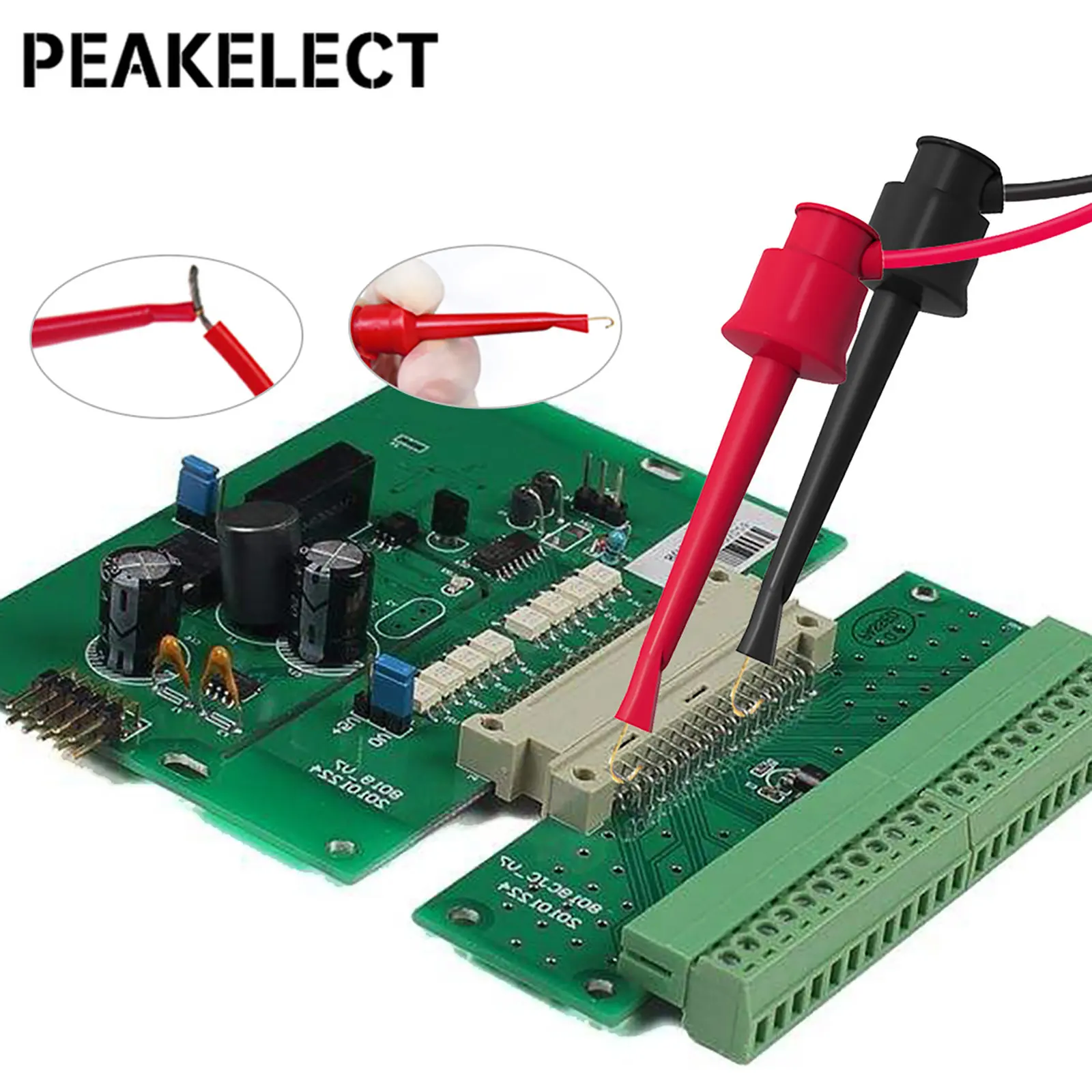 Peakelect P1007B BNC Chất Lượng Cao Dual Thử Móc Kẹp Đầu Dò Dẫn Q9 Cắm Sang Mini Tiểu Ly Cáp IC 500V 5A