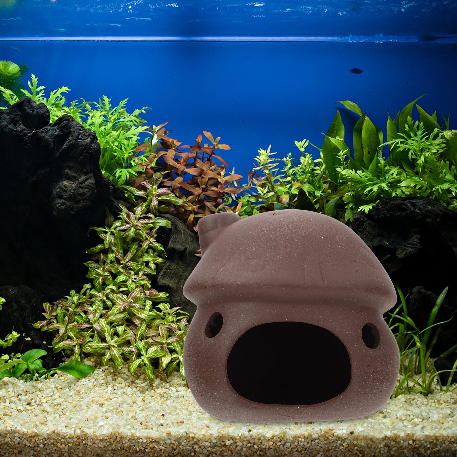 

Aquarium Decoration Purple Sand Mushroom House Fish Tank Shrimp Breeding Nest Fish Hideaway Durable Safe Ornament