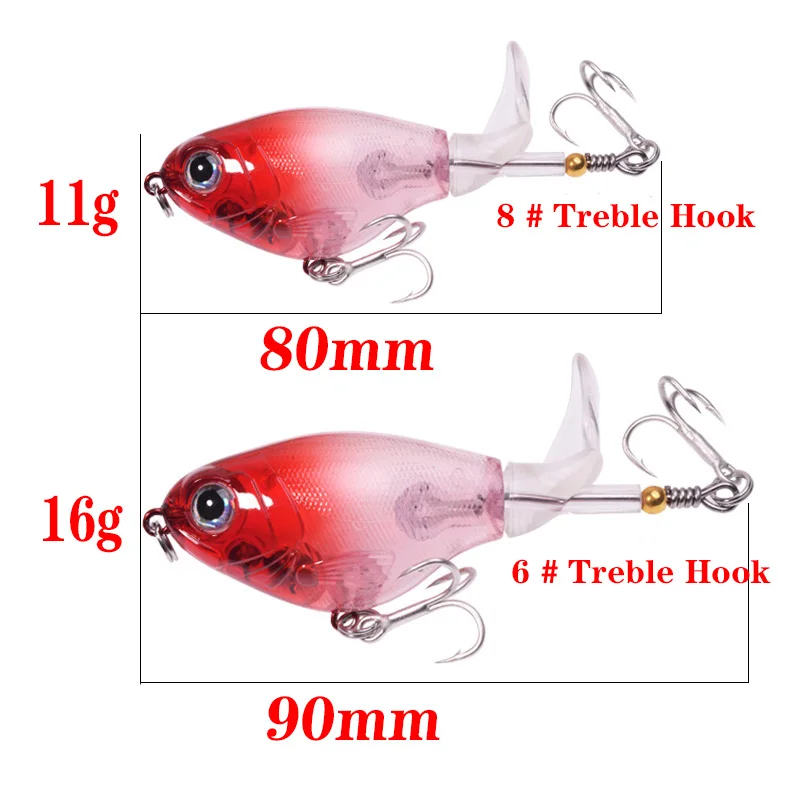 1 pz richiamo di pesca 11g/16g galleggiante coda rotante esca artificiale Crankbait Bass pesce gatto esche per attrezzatura da pesca