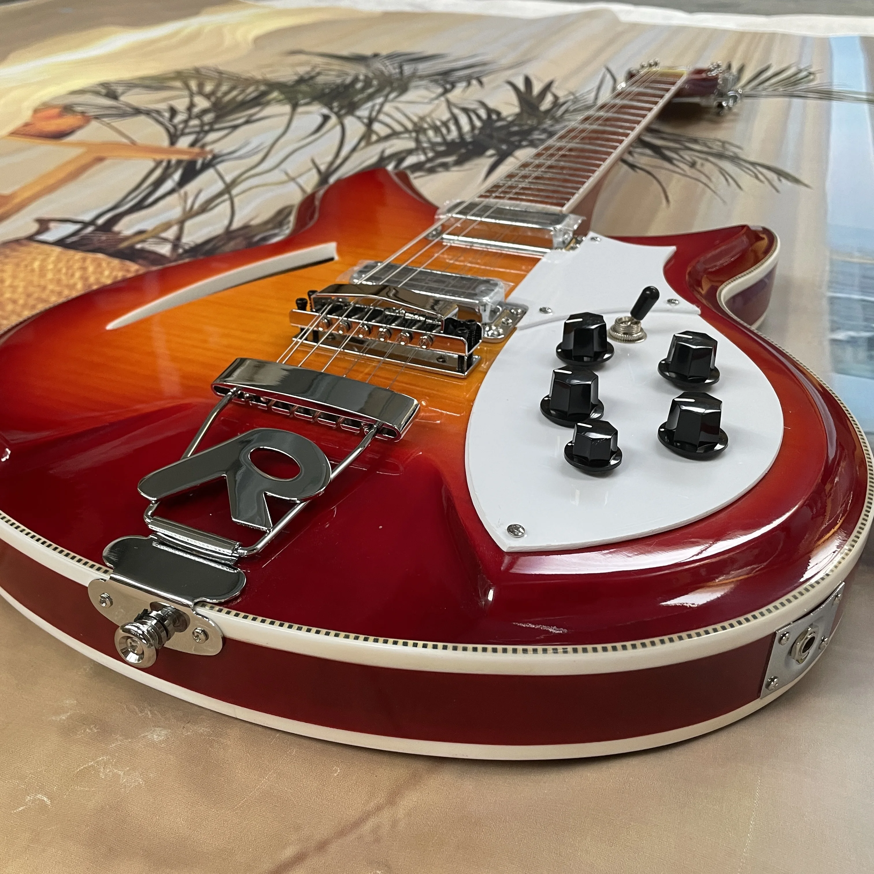 12-string semi-hollowbody electric guitar, rosewood fingerboard guitars, smooth-playing fast-picking electric guitarra view 4
