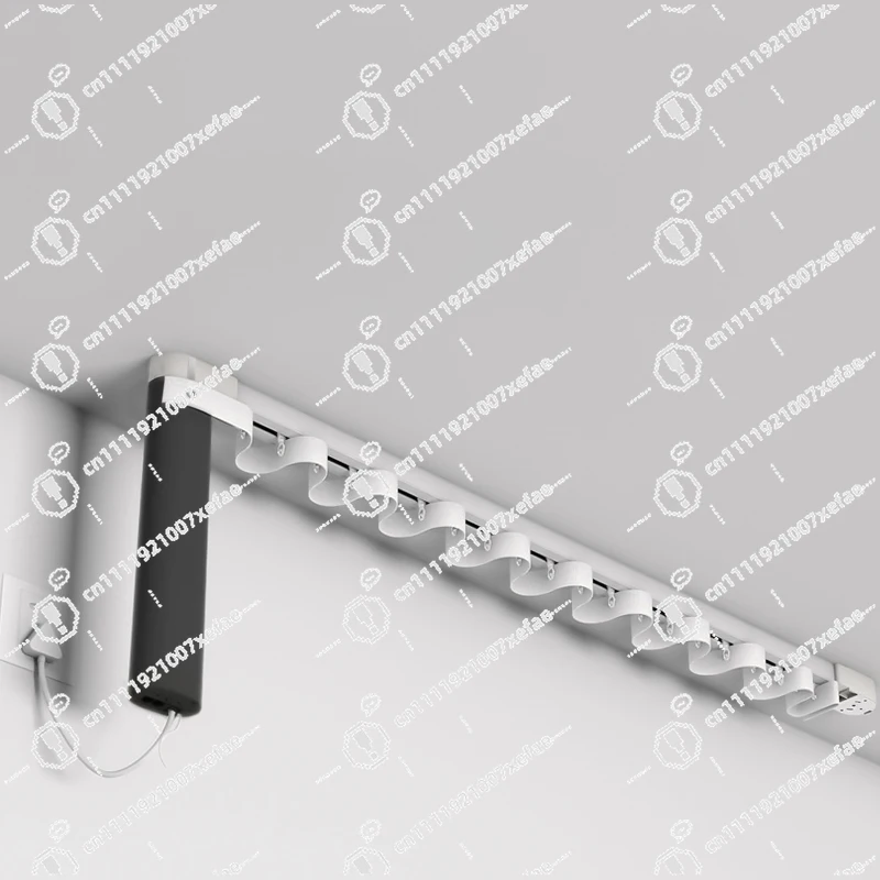 

Folded Tape Track System Wave Curtain Rod Adjustable Lightweight Easy Install