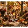 Welcome Fall Lantern Pumpkin Harvest Garden Flag 12 x 18 inch Double Sided Outside decorations,Autumn Leaves Rustic Farmhous jjp
