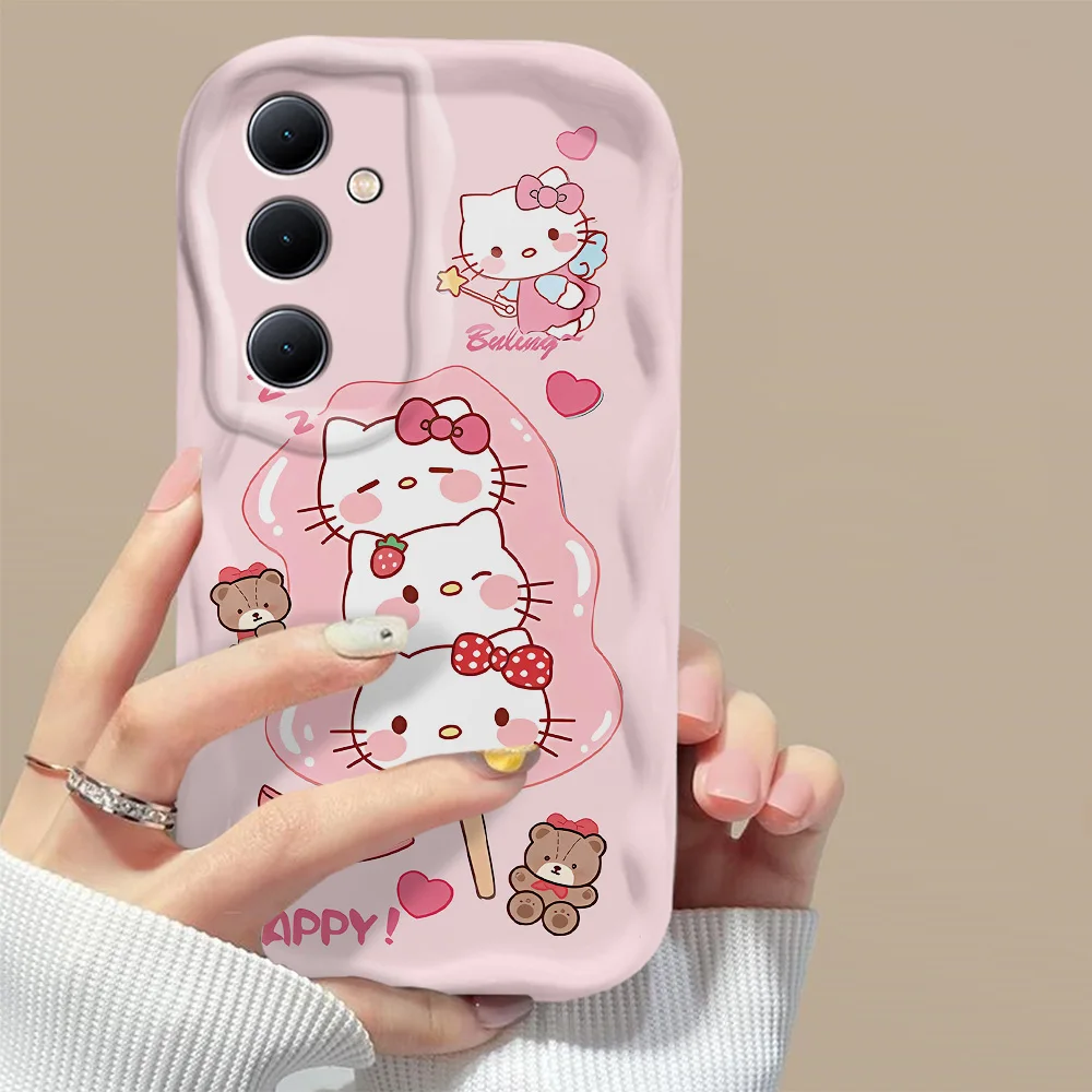 Cartoon HelloKitty Cinnamoroll3D Wave Case for Samsung A73 A72 A71 A55 A54 A53 A35 A34 A33 A25 A24 A23 A15 A14 A13 4G 5G Cover