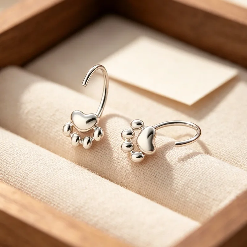 GANPUP Einfache Silberfarbene C-förmige Ohrstecker für Frauen, Alltagsschmuck, Modisches Ohrpiercing-Schmuckstück, Geschenk für Partys, Damenohrringe – Detail 9