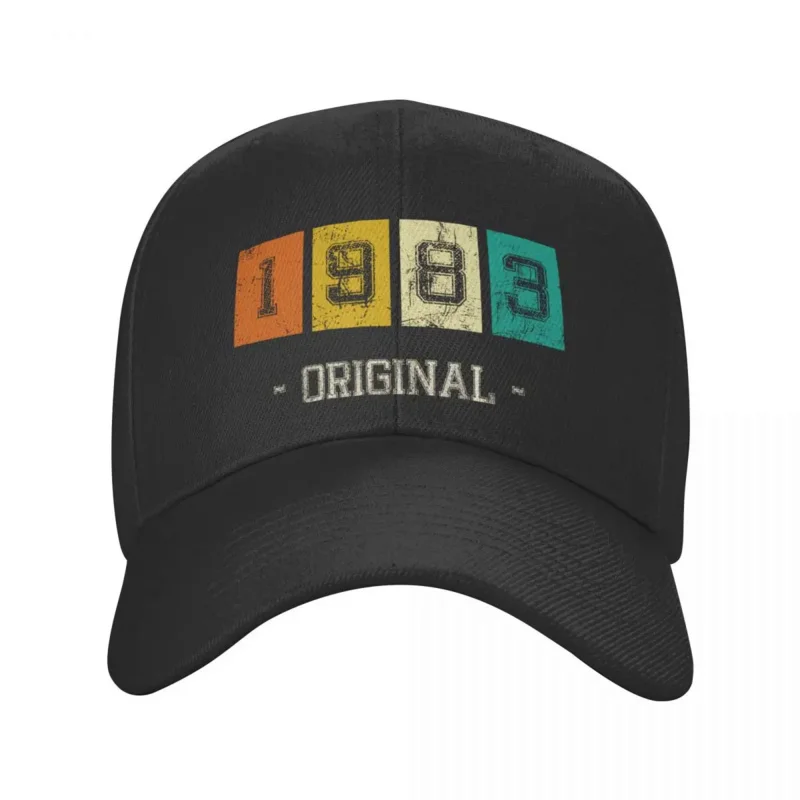 Custom Classic Vintage Born In 1983 Birth Year Trucker Hat Women Men Custom Adjustable Unisex Baseball Cap Spring