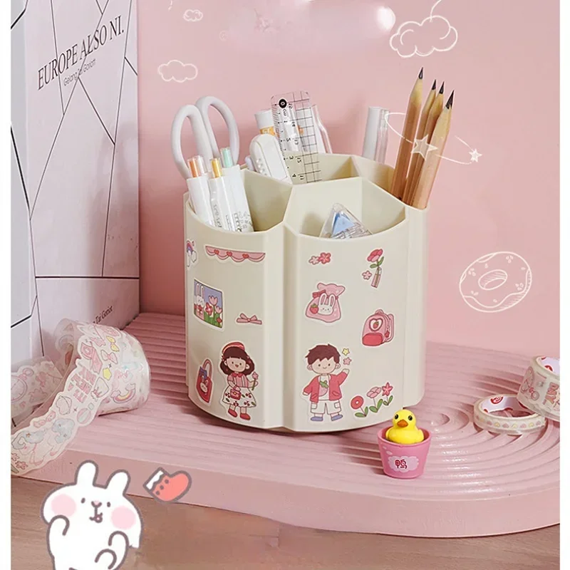 

6-Grid Large Capacity 360°Rotatable Desk Pen Holder Pencil Storage Box Stationery Organizer School Office Pen Stand