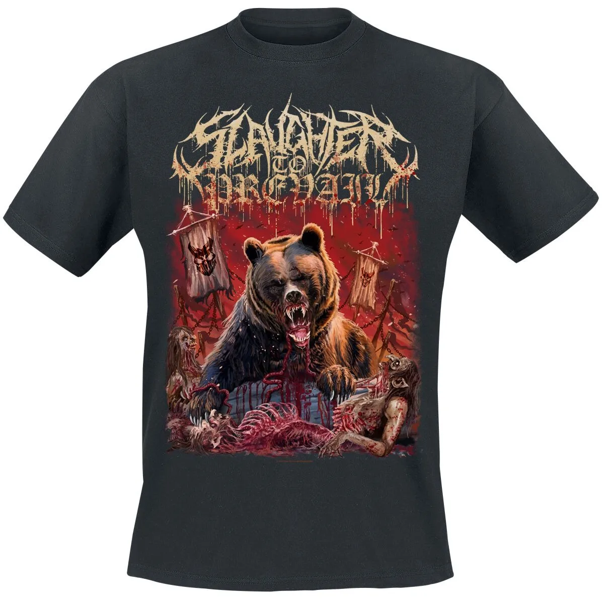 Slaughter To Prevail Demon Baphomet Graphic T-shirt Men Women Black Metal Streetwear Tee