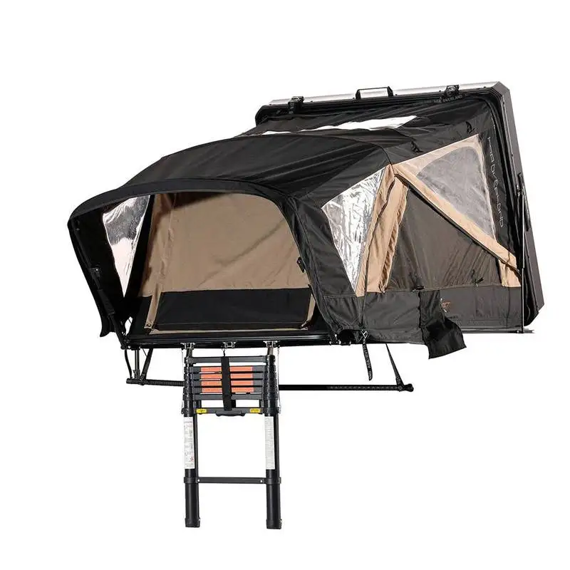 Collapsible Detachable Rain Cover Exble Pop-Up Aluminum Hard Shell Rooftop Tent Waterproof Foldle For 4X4 Outdoor Camping