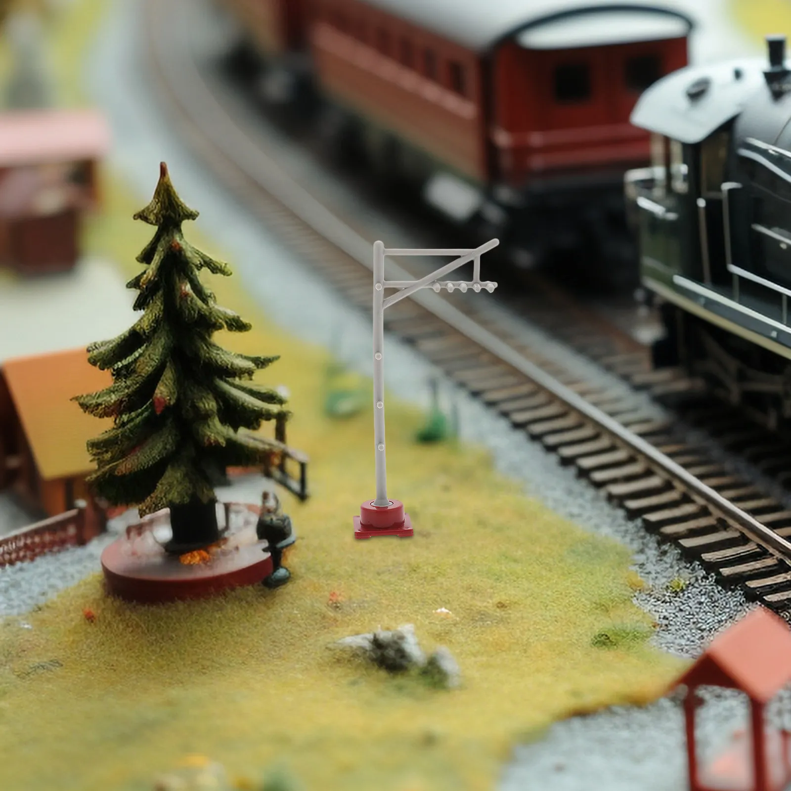 8Pcs Miniature Railroad Signal Lights Micro Traffic Accessories for DIY Train Sand Table Landscape Model Train Accessories view 5