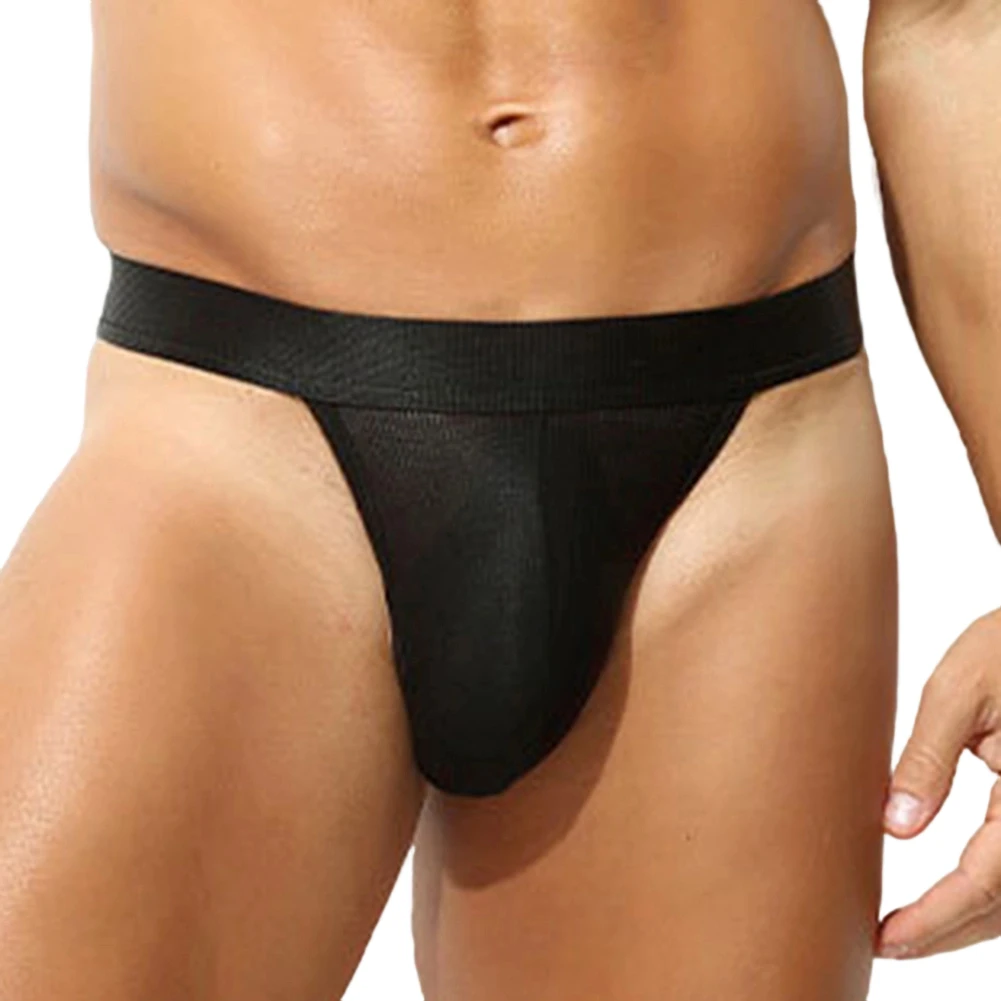 Bulge Pouch Briefs Men Mesh Underwear For Role Play Transparent Mesh U Pouch Mesh Sheer Sexy Style Solid Color
