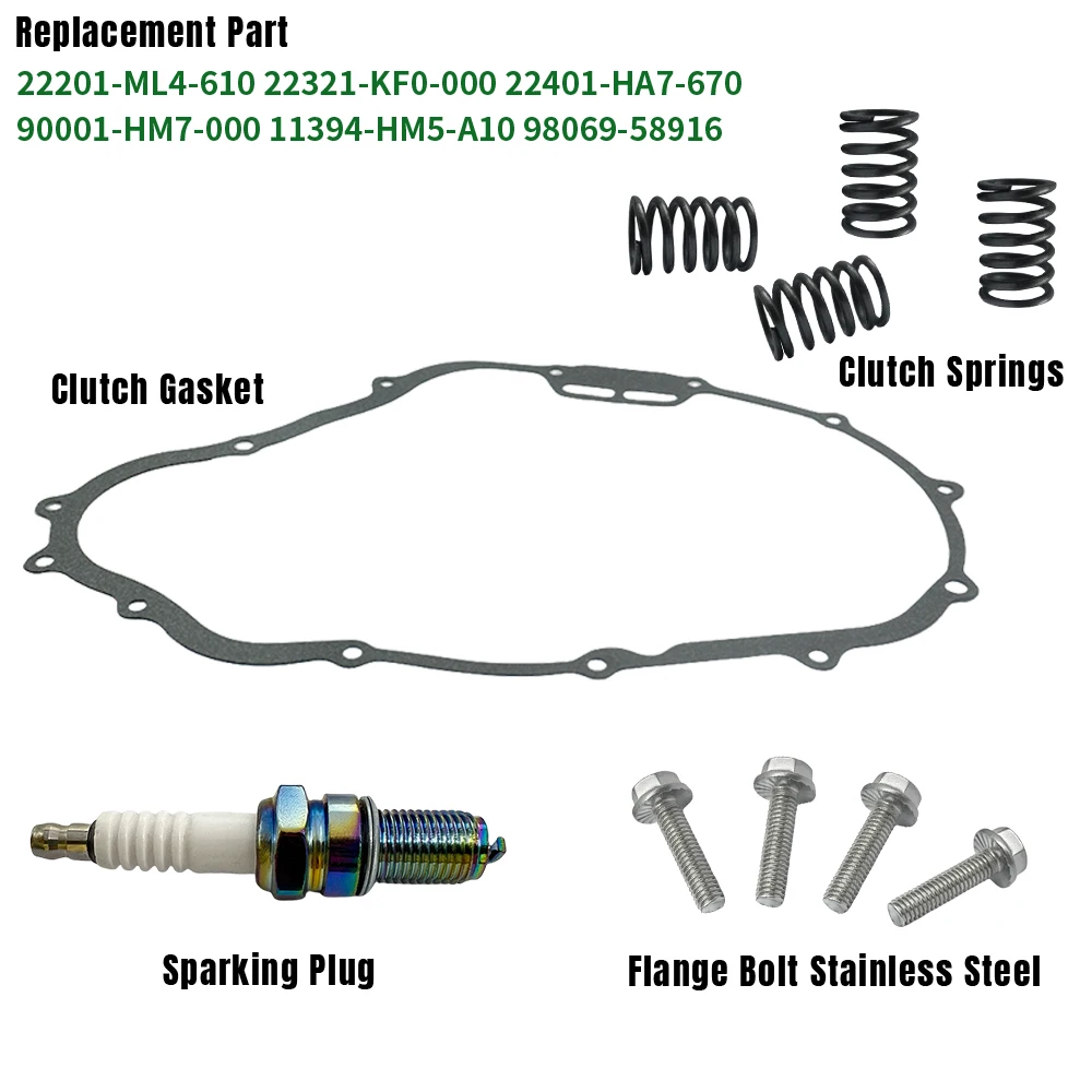 

For FourTrax 300 TRX300 TRX300FW 4x4 2x4 1988-2000 FourTrax Foreman 350 TRX350D 4x4Clutch Kit Heavy Duty Springs & Cover Gasket