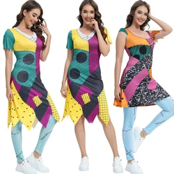 The Nightmare Before Christmas Sally Cosplay Dress Up Halloween Party Jumpsuits Horro Witch Costume Women Zentai Bodysuits