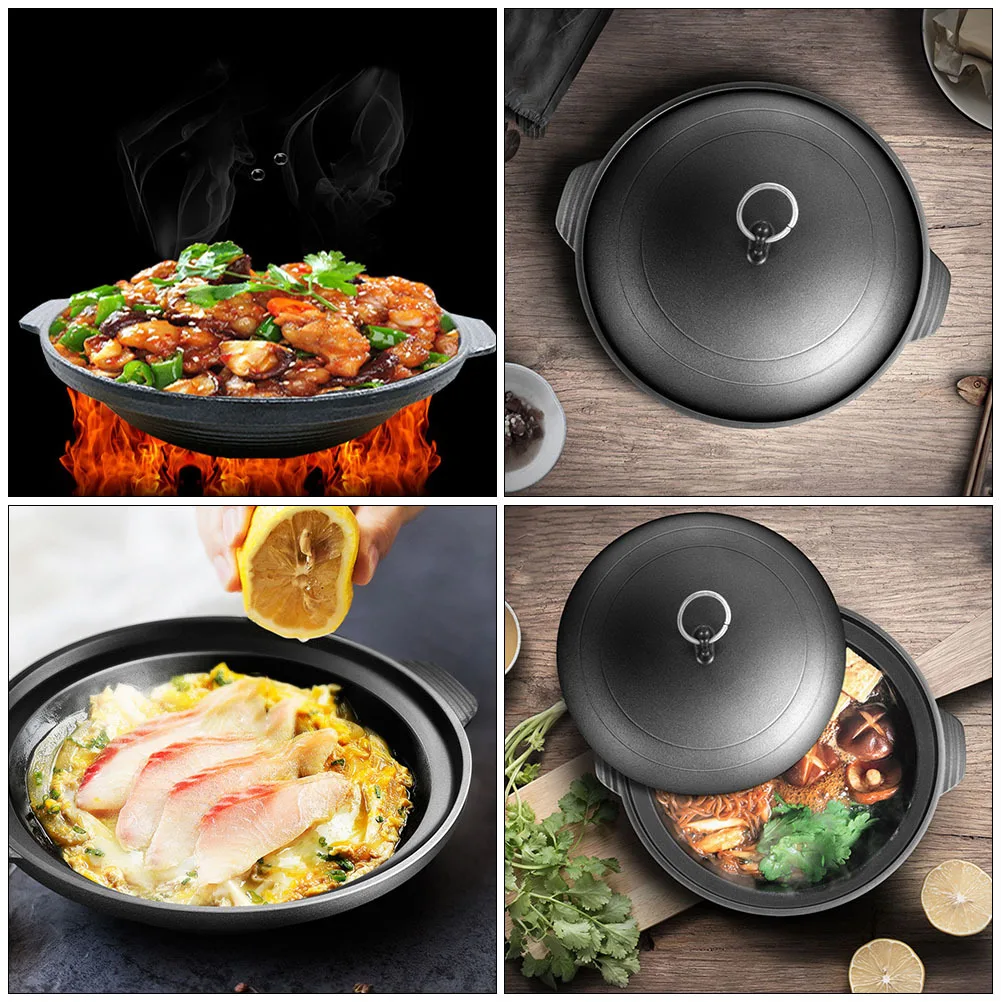 

1Pcs Cast Iron Braised Chicken Rice Pot Stainless Steel Non-Stick Home Cooking Casserole Heat Resistant