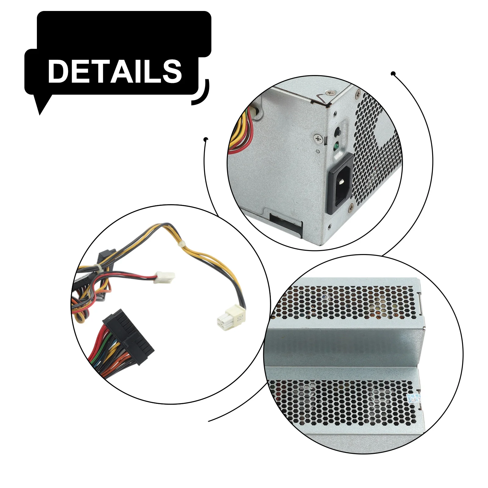 Power Supply Unit 255W for Dell For Optiplex 580 760 780 960 980 with L255P01 Compatible Connector and Optimized Airflow Design