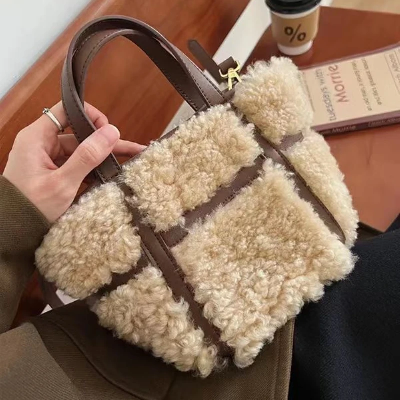 Handheld Woolen Bag Women Lamb Wool Crossbody Bag for Women Shoulder Bags Designer Bags Purse and Handbags Сумка Женская Bolsos