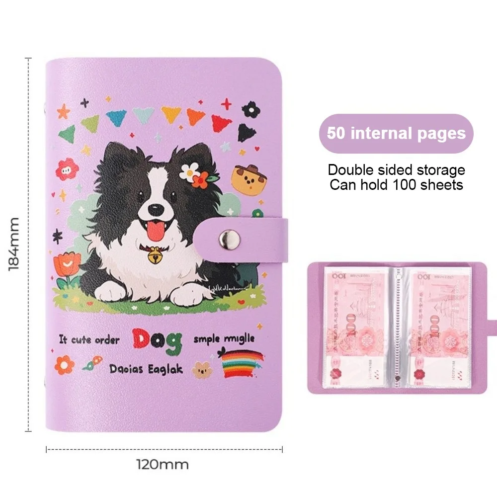 Multi-Purpose PU Leather Cash Saving Binder Household Portable Money Storage Book Large Capacity Cash Organizer Book Home